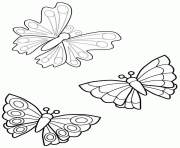 Coloriage trois papillons