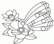 papillon fleurs dessin à colorier