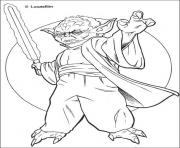 Coloriage personnages de star wars yoda dessin