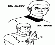 star trek Docteur McCoy et Monsieur Spock dessin à colorier