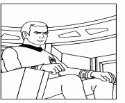 Coloriage star trek personnage de Star Trek dans un fauteuil dessin