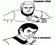 star trek captaine Kirk et le docteur dessin à colorier