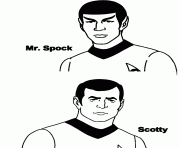 Coloriage star trek Monsieur Spock et Scotty dessin