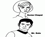 Coloriage star trek Nurse Chapel et Mr Sulu dessin