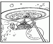 star trek le vaisseau Enterprise dessin à colorier