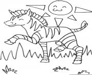 Coloriage zebre avec rayure et un zebre sans rayure dessin