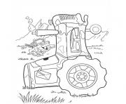 Coloriage ferme tracteur dessin