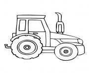 Coloriage tracteur facile maternelle dessin