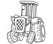 Coloriage fermier tracteur en action dessin