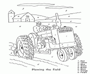 Coloriage tracteur agricole ferme dessin
