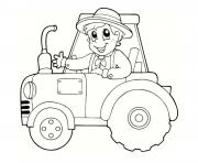 Coloriage tracteur et remorque dessin