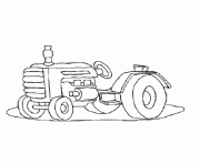 Coloriage tracteur arbre cheval dessin