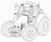 grand tracteur complexe adulte dessin à colorier