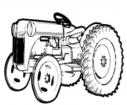 Coloriage tracteur ferme agricole dessin