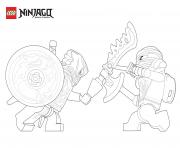 deux ninjagos en mode combat dessin à colorier