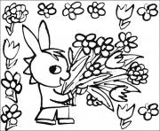 Coloriage Trotro tient des fleurs et un telephone dessin