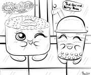shopkins sushi and betty boba dessin à colorier