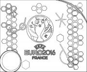 euro 2016 france logo championnat de football dessin à colorier