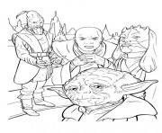 personnages de star wars yoda dessin à colorier