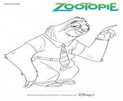 flash le paresseux de zootopie disney dessin à colorier