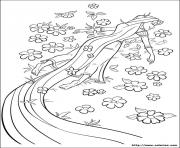 raiponce est libre fleurs disney princesse dessin à colorier