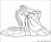 Coloriage pascale sur les cheveux de raiponce disney dessin