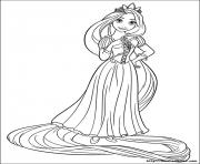 Coloriage Rapunzel Raiponce se regarde au miroire dessin