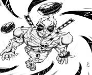 Coloriage deadpool hd colorier dessin