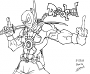 Coloriage dessine deadpool dessin