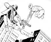 deadpool vs superman heroes dessin à colorier