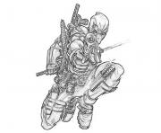 Coloriage deadpool sniper precision dessin