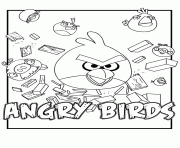 angry birds on casse tout dessin à colorier