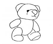 Coloriage simple petit nounours dessin