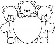 Coloriage nounours avec son bebe ourson dessin