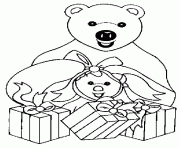 Coloriage ours nounours coeur dessin