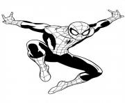 Coloriage spiderman grimpe le mur d'une maison dessin