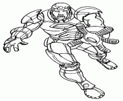 Coloriage iron man 1 esquive une attaque dessin