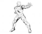 Coloriage iron man 1 esquive une attaque dessin