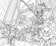 avengers mini iron man spiderman captain america hulk kids dessin à colorier