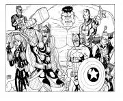 Coloriage avengers captain america nature dessin