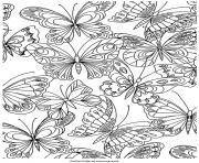 Coloriage adulte papillons nature antistress