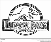 logo jurassic park dessin à colorier