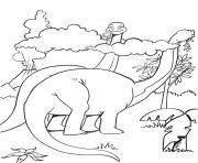 2 dinosaures mangent plantes jurassic park 195 dessin à colorier