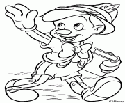 Pinocchio sur le chemin de l ecole dessin à colorier