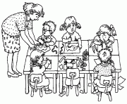 classe d ecole maternelle dessin à colorier