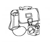 Coloriage cartable pour aller a l ecole dessin