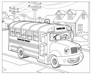 bus en direction ecole dessin à colorier