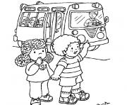 rentree maternelle autobus scolaire dessin à colorier