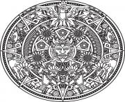 mandala inspiration incas maya azteque Bigredlynx dessin à colorier