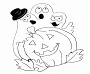 Coloriage citrouille qui a peur halloween dessin